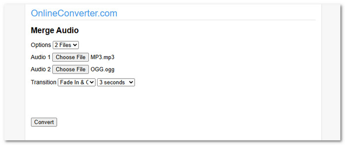 OnlineConverter Online Audio Merger