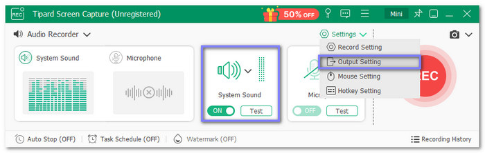 Turn On System Sound And Select MP3