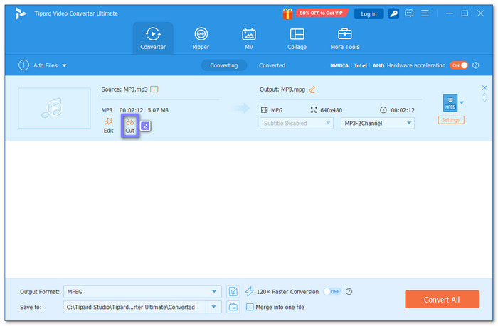 Click The Cut Button