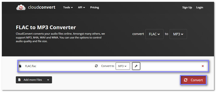 Cloudconvert Convert Flac to itunes Supported Format