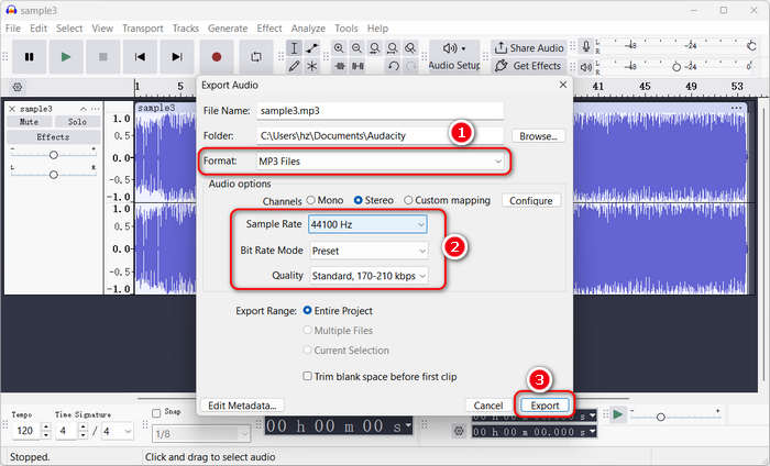 Convert FLAC to MP3 with Audacity