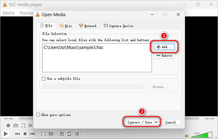 Select FLAC Audio Files