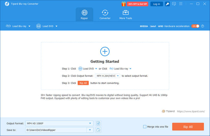 Tipard Blu-ray Converter Interface