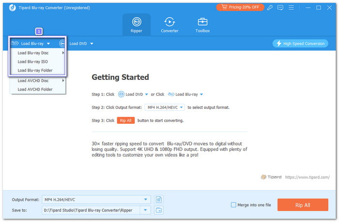 Load The Blu Ray Disc or File
