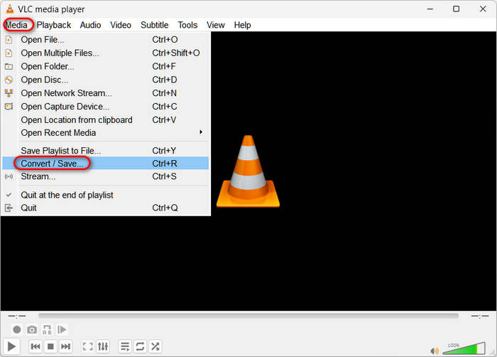Launch Media Converter in VLC