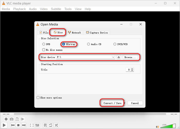 Load Blu-ray in VLC