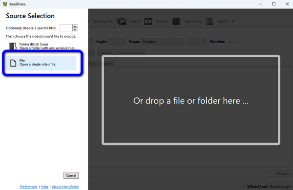 File Option HandBrake