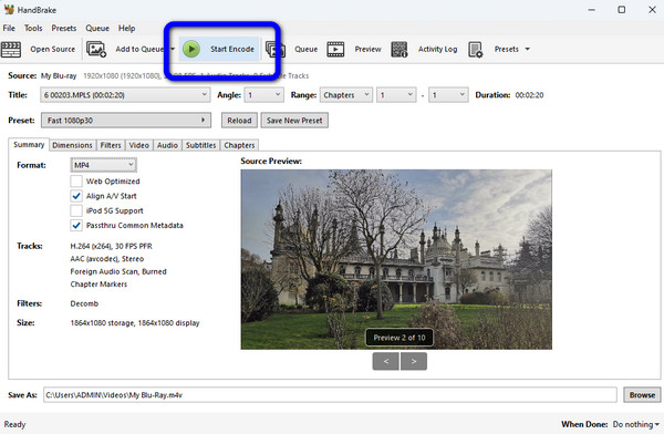 Start Encode HandBrake