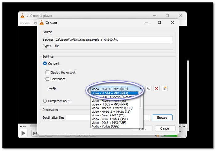 VLC Oonvert F4V to MP4