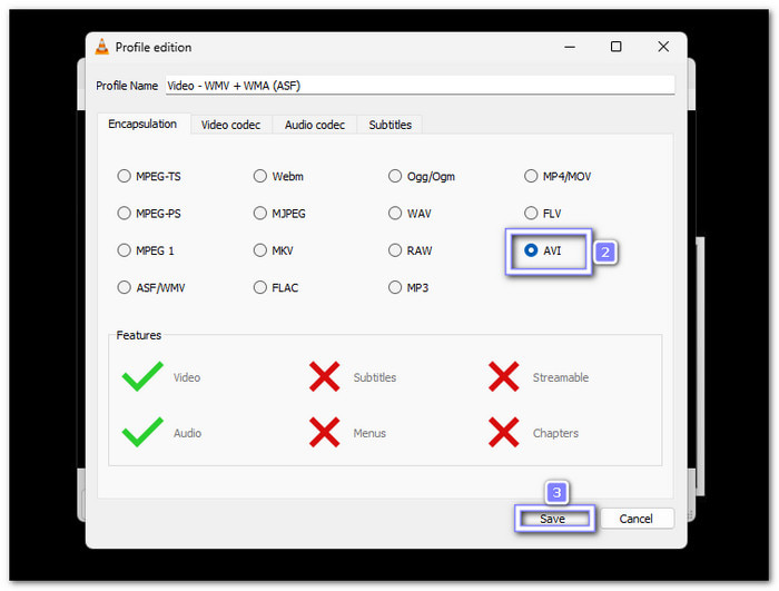 Select- AVI From The Formats