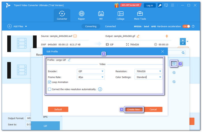 Adjust Frame Rate Color Settings And Enable Loop Animation