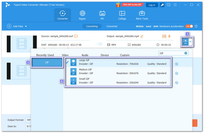 Select GIF And Resolution