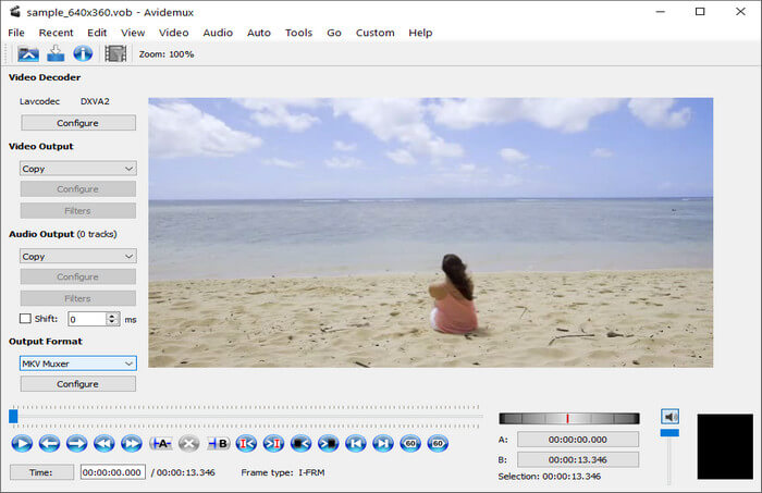 Interface Avidemux