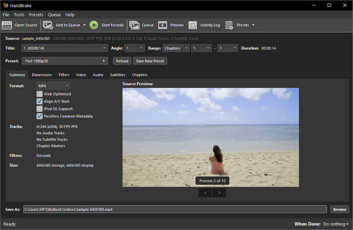Interface Handbrake