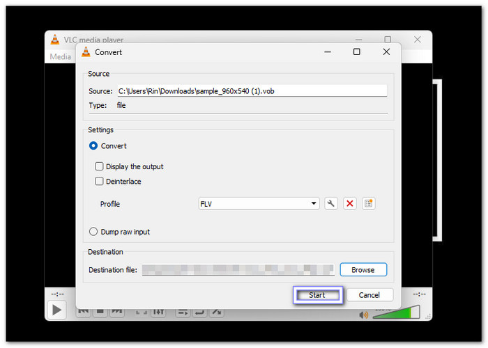 Begin The VOB to FLV Conversion
