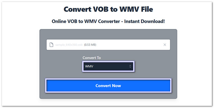Convertfiles VOB Convert to Wmv Free Online