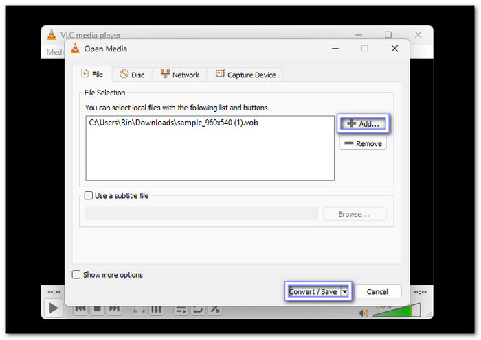 Import Your VOB files