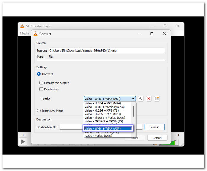 Select WMV And Start the Conversion