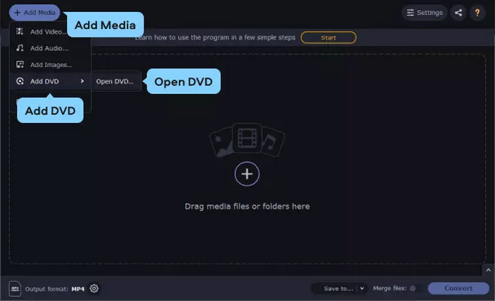 Add DVD in Movavi Video Converter