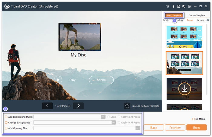 Choose DVD Menu