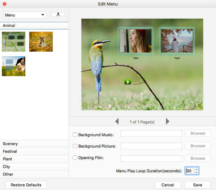 Add And Adjust DVD Menu