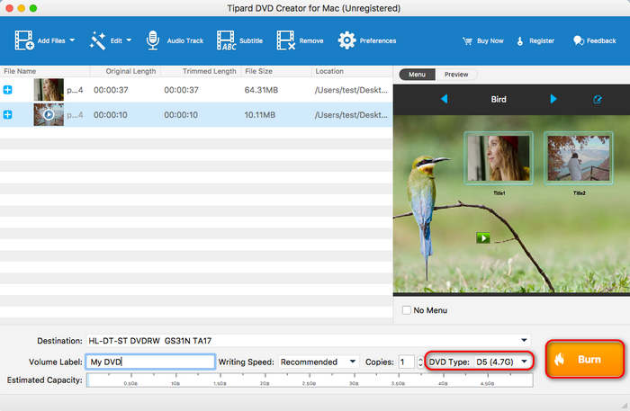 Burn MP4 to DVD on Mac