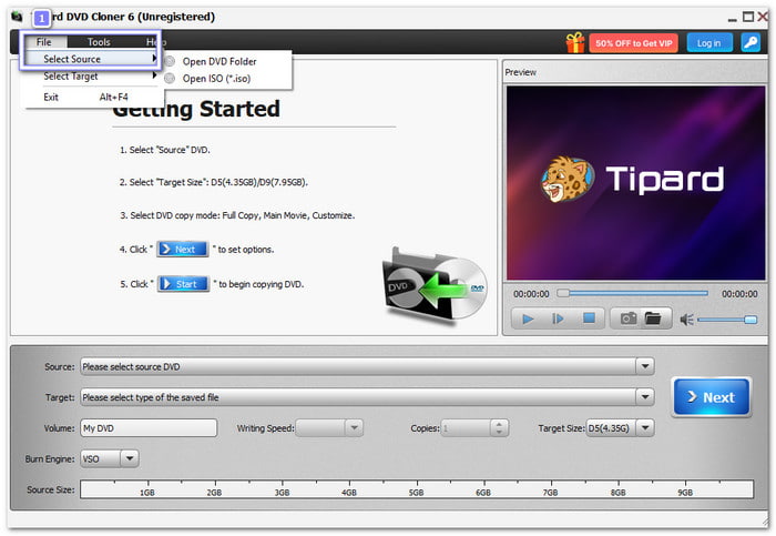 Load Your Source DVD