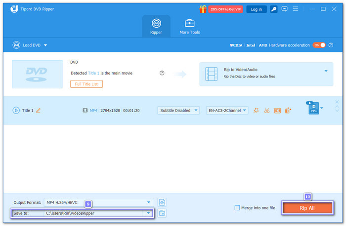 Choose A Folder And Start Ripping Your DVD