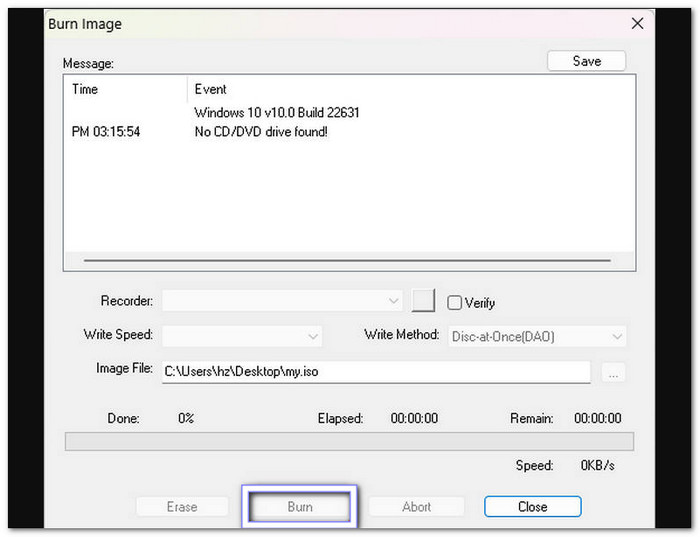 Ultraiso Burn ISO to DVD
