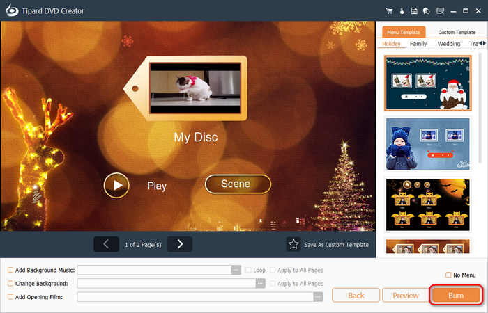 Add Dvd Menu in Tipard