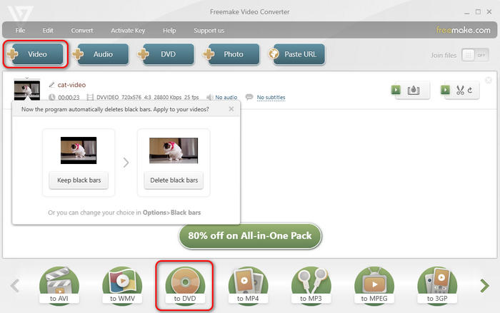 Mini DV to DVD in Freemake