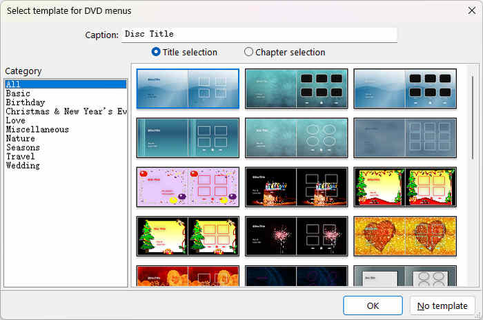DVDstyler Choose Menu