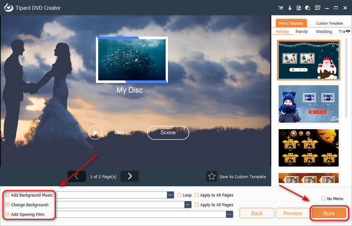 Tipard Customize DVD Menu