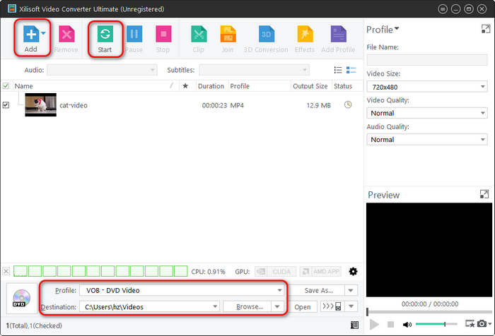 Burn MOV to DVD in Xilisoft