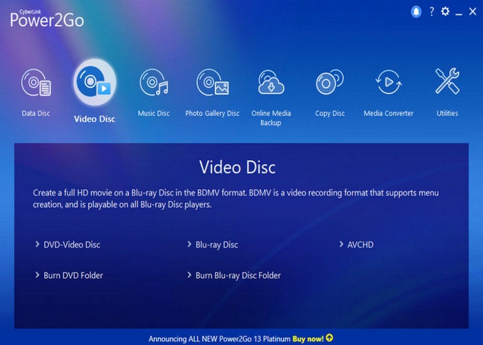 Power2go Interface