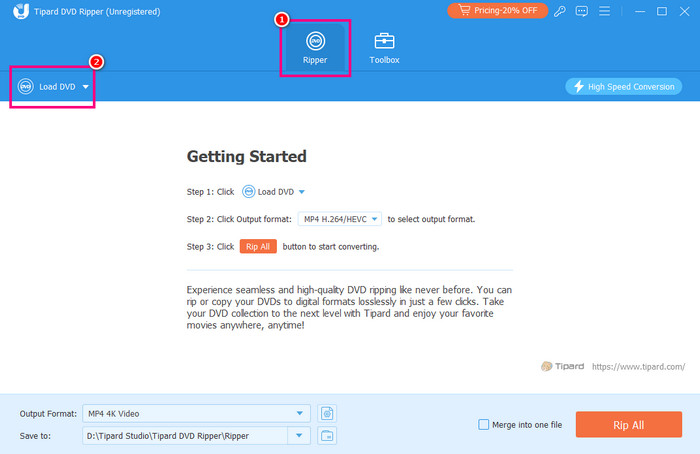 Ripper Section Load DVD Tipard