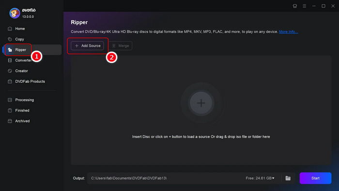 load DVD to DVDFab