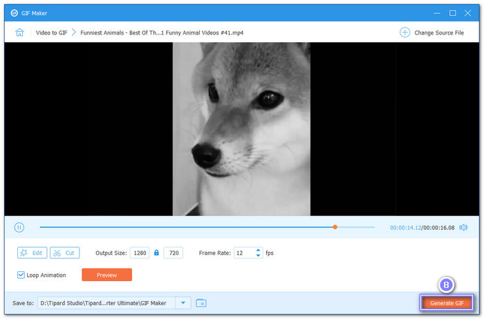 Save The New Edited Gif File