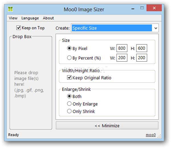 Moo0 Image Sizer