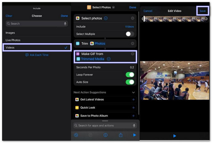 Make GIFS on iPhone From Video Using Shortcut