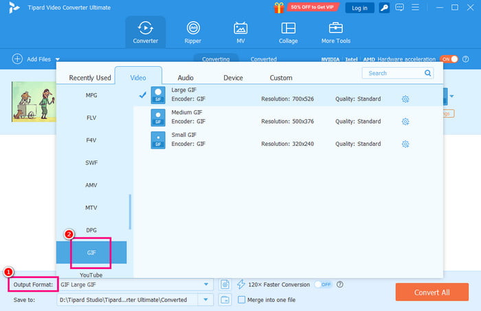 Output Format Tipard