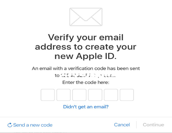 Confirm Apple ID by Email