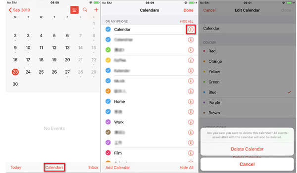 Delete Calendar