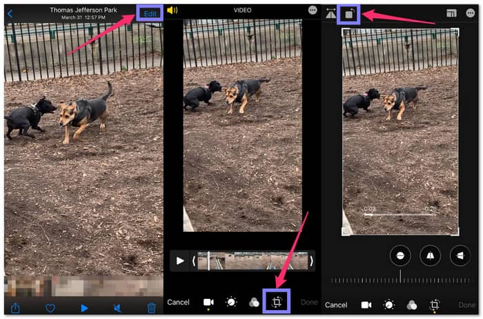 iPhone Photos App Rotate Videos