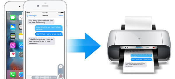 Print the extracted text messages from iPhone