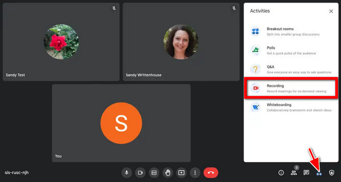 Start Recording Google Meet