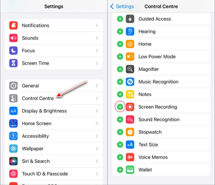 Settings Control Centre