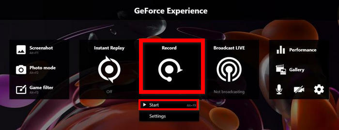 Nvidia Shadowplay Record-Button
