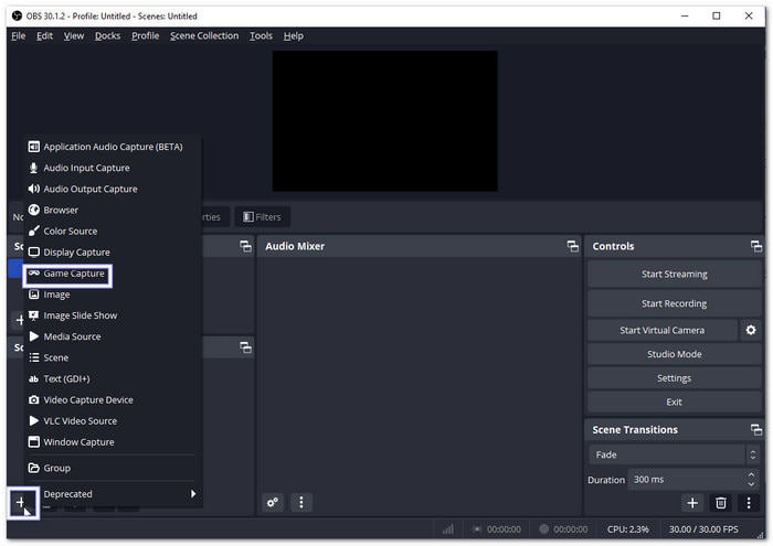 Click Add And Select Display Capture