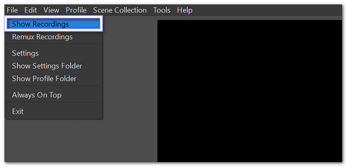 Stop Recording And Choose Show Recordings